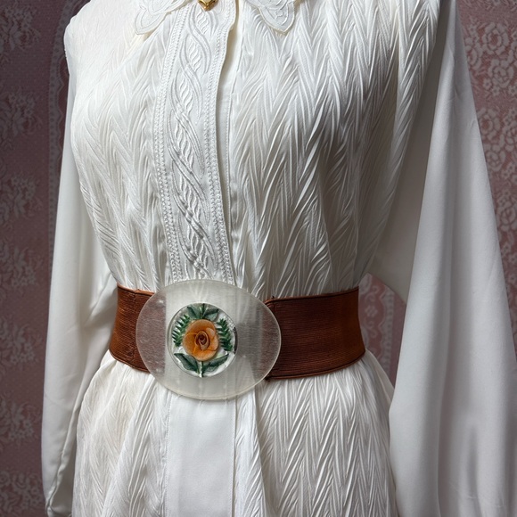 Accessories - SOLD-Vintage 1970s José Cotel Paris Lucite Floral Belt
